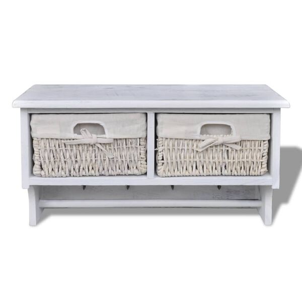 vidaXL Vägghylla vit 60x23,5x33 cm paulownia