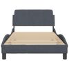 vidaXL Bed Frame "Dover" Dark Grey 100x203 cm Velvet