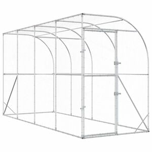 vidaXL H&ouml;nshus mot V&auml;gg Silver 600 x 150 x 215 cm Galvaniserat st&aring;l