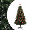 vidaXL Konstgjord julgran med kulor 150 cm 150 LED-lampor Varmvit