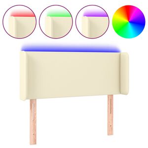 vidaXL S&auml;nggavel LED gr&auml;ddvit 83x16x78/88 cm konstl&auml;der