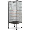 vidaXL F&aring;gelbur svart 54x54x146 cm st&aring;l