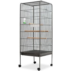 vidaXL F&aring;gelbur svart 54x54x146 cm st&aring;l