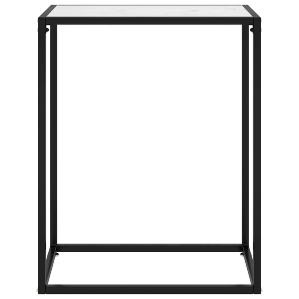 vidaXL Konsolbord vit 60x35x75 cm h&auml;rdat glas