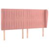 vidaXL S&auml;nggavel med kanter rosa 183x23x118/128 cm sammet