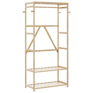 vidaXL Kl&auml;dst&auml;ll med hyllor 80x40x175 cm bambu