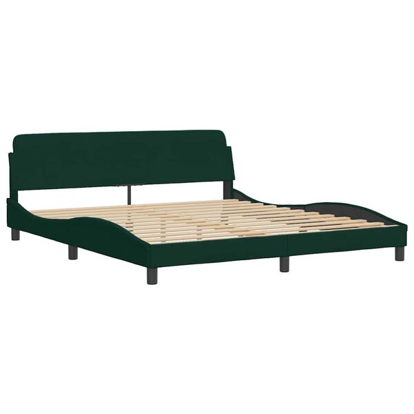 vidaXL Bed with Mattress Dark Green 180x200 cm Velvet