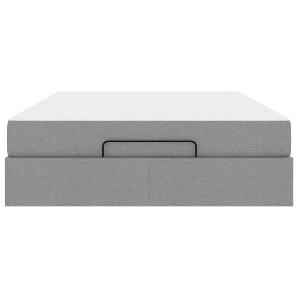 vidaXL S&auml;ngram med madrass med madrass 2 pcs Ljusgr&aring; tyg