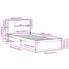 vidaXL S&auml;ng med bokhylla utan madrass vit 100x200cm massiv furu