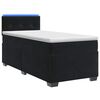 vidaXL Boxspring s&auml;ng med madrass och LED Svart 90 x 200 cm Sammet