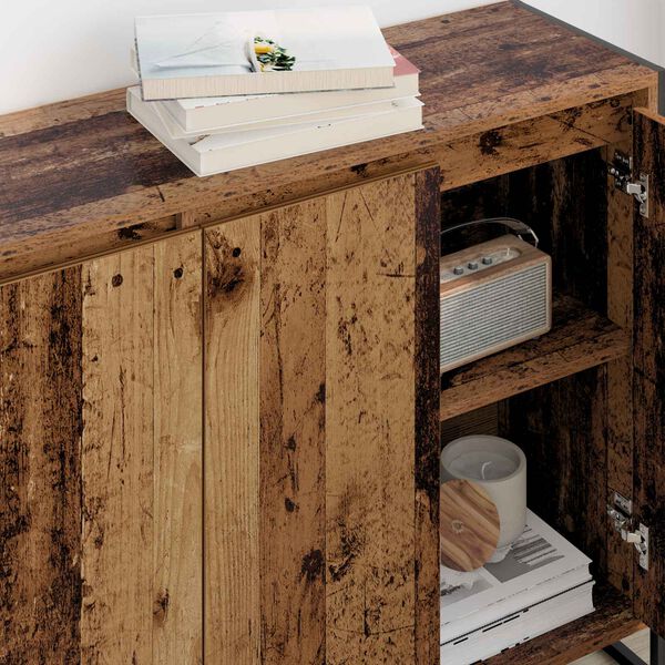 vidaXL Sidokabinett Gammalt tr&auml; 96,5 x 30 x 75 cm Konstruerat tr&auml;