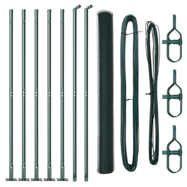 vidaXL St&auml;ngselstolpe Gr&ouml;n 10 x 1,6 m (25 mm n&auml;t) St&aring;l och PVC