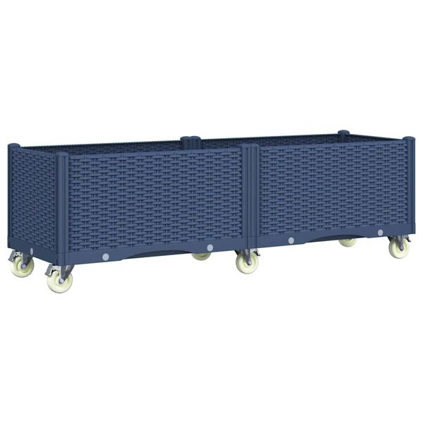 vidaXL Odlingsl&aring;da med spalj&eacute; bl&aring;gr&aring; 160x50x54 cm PP