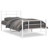 vidaXL S&auml;ngram med huvudgavel och fotgavel vit metall 100x200 cm
