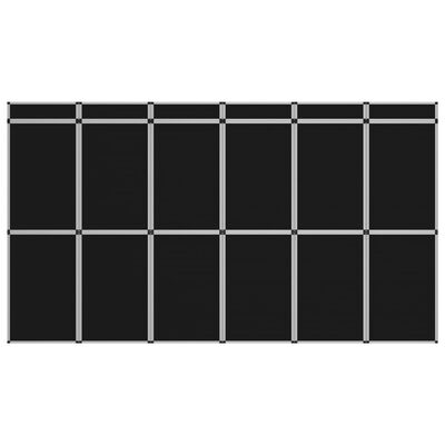 vidaXL Hopfällbar utställningsvägg 18 paneler 362x200 cm svart