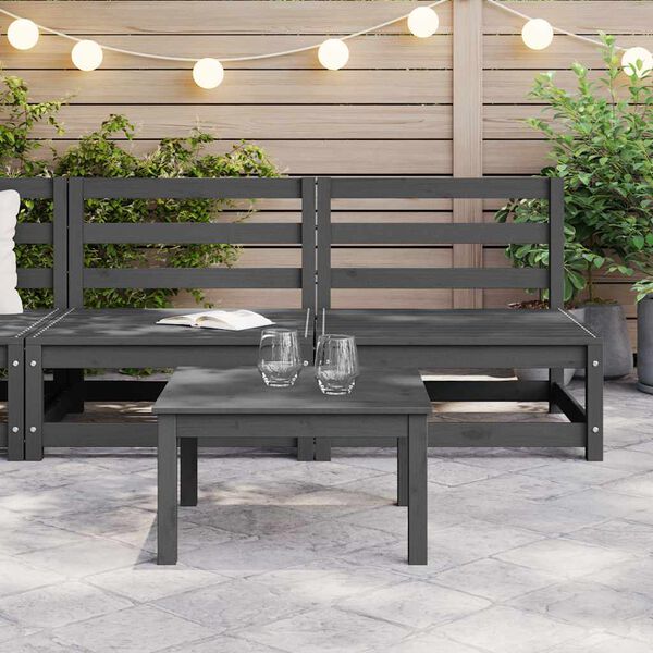 vidaXL Mittensektion till pallsoffa 2 st gr&aring; massiv furu