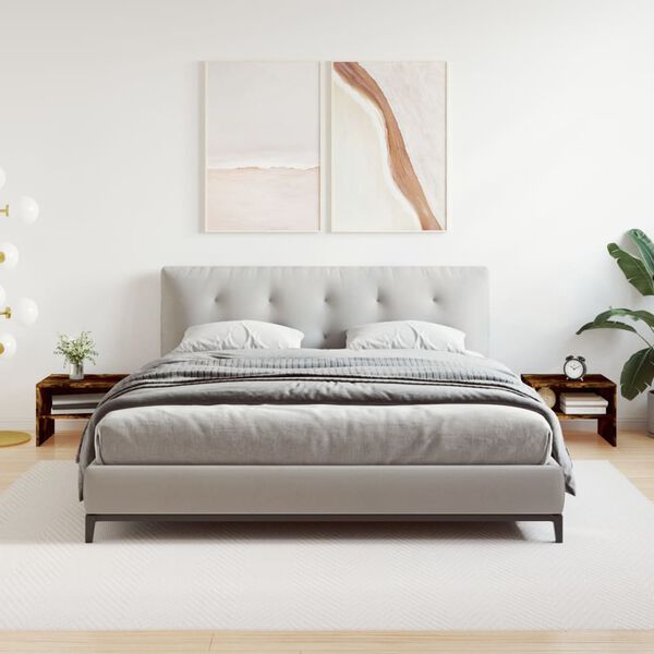 vidaXL S&auml;ngbord 2 st r&ouml;kf&auml;rgad ek 40x30x30 cm konstruerat tr&auml;