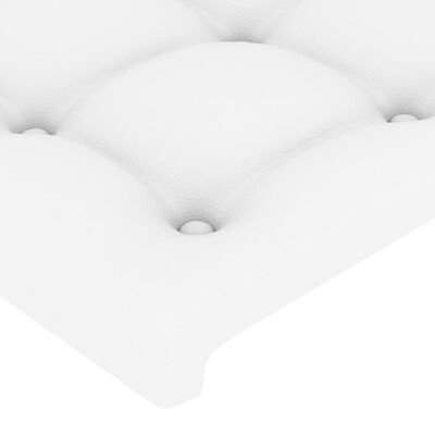 vidaXL Sänggavel med kanter vit 203x23x118/128 cm konstläder