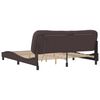 vidaXL Bed Frame with LED without Mattress "Hvar" Dark Brown 180x200 cm Fabric
