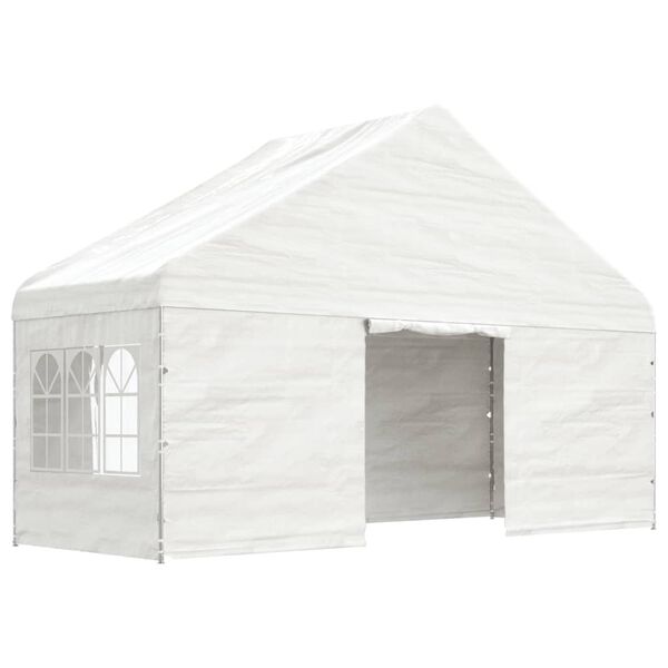 vidaXL Paviljong med tak vit 4,46x5,88x3,75 m polyeten