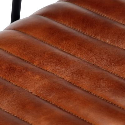 vidaXL Gungfåtölj brun äkta läder