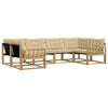 vidaXL Utomhussoffset med kudde 6 pcs Vit och Beige