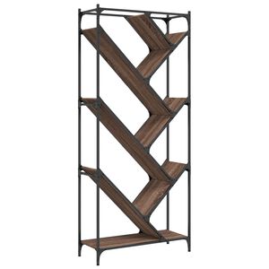 vidaXL Bokhylla brun ek 79x30x180 cm konstruerat tr&auml; och metall