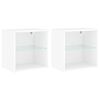 vidaXL V&auml;ggmonterade s&auml;ngbord LED-lampor 2 st vit