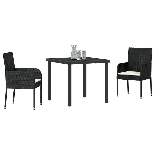 vidaXL Trädgårdsmöbelset med kudde 5 pcs Grå konstrotting