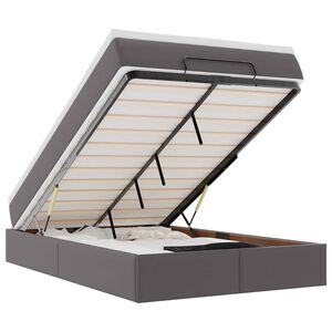 vidaXL Ottoman s&auml;ngram med madrass gr&aring; 120x190 cm konstl&auml;der