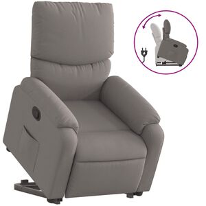 vidaXL Reclinerf&aring;t&ouml;lj med uppresningshj&auml;lp taupe tyg