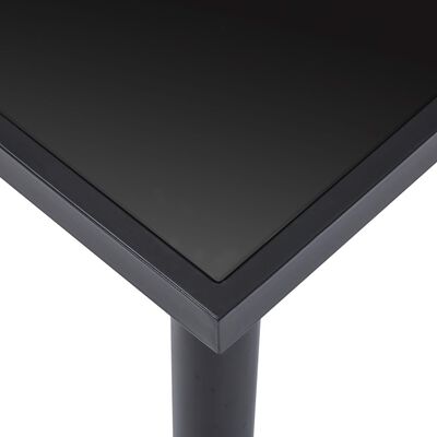vidaXL Matbord svart 140x70x75 cm härdat glas