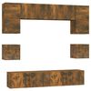 vidaXL Tv-sk&aring;p 8 delar r&ouml;kf&auml;rgad ek konstruerat tr&auml;
