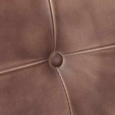vidaXL Fribärande matstolar 4 st nött brun äkta läder