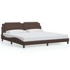 vidaXL Bed Frame with LED without Mattress "Zadar" Brown 200x200 cm