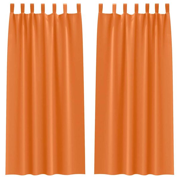 vidaXL M&ouml;rkl&auml;ggningsgardiner med Ringar 2 pcs Klart Orange