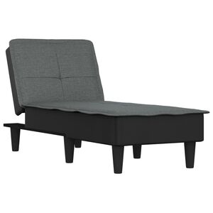 vidaXL Sch&auml;slong m&ouml;rkgr&aring; tyg