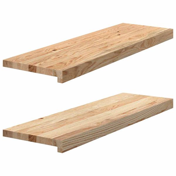 vidaXL Trappstegsmattor 2 pcs obehandlad 80x30x2 cm massiv ek