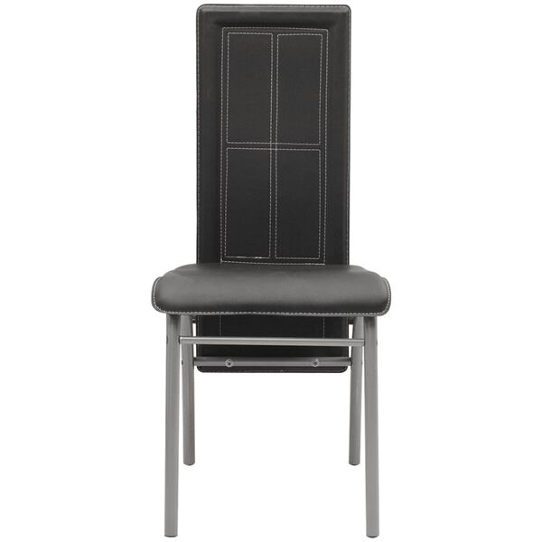 vidaXL Matstolar 2 st svart konstl&auml;der