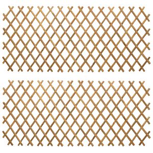vidaXL Utvikbar spalj&eacute; st&auml;ngsel 2 st 100 x 105 cm Bambu Ljusbrun