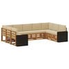 vidaXL Utomhussoffset 9 st 9-sits Naturlig och Beige Polyester