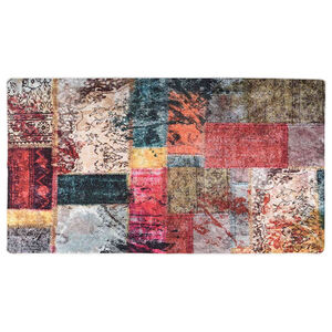 vidaXL Matta tv&auml;ttbar lappm&ouml;nster 190x300 cm flerf&auml;rgad