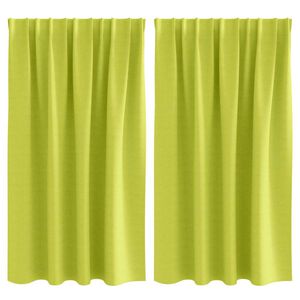vidaXL M&ouml;rkl&auml;ggningsgardiner med Ringar 2 pcs Gr&ouml;n 140 x 140 cm