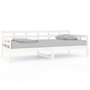 vidaXL Dagb&auml;dd vit 90x200 cm massiv furu