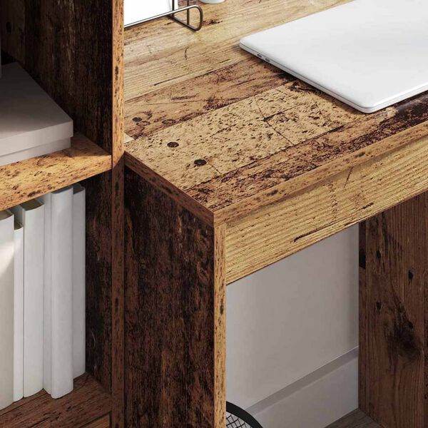 vidaXL Skrivbord med l&aring;da 2 pcs Gammalt tr&auml;