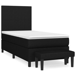 vidaXL Rams&auml;ng med madrass svart 90x190 cm tyg