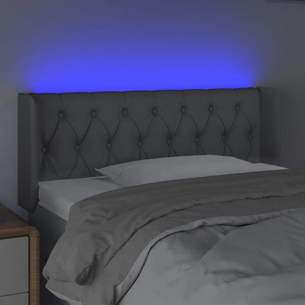 vidaXL S&auml;nggavel LED ljusgr&aring; 93x16x78/88 cm tyg