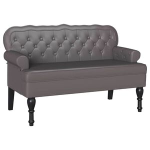 vidaXL Chesterfield B&auml;nk Gr&aring; 119,5 x 64,5 x 75 cm Konstl&auml;der