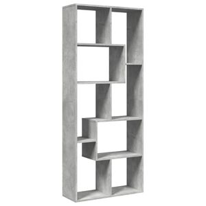 vidaXL Bokhylla/Rumsavdelare betonggr&aring; 67x25x161,5 cm konstruerat tr&auml;