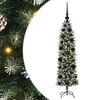 vidaXL Konstgjort smalt jultr&auml;d Gr&ouml;n och Vit 120 cm